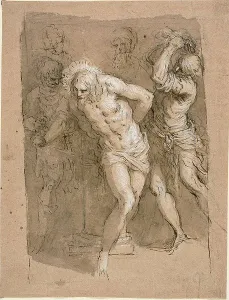 Palma Giovane Prints: Study for the Flagellation of Christ, c.1602. Creator: Jacopo Palma