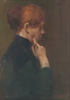 Dental Care Prints: Study of a Girl Lost in Thought, 1903. Creator: Elemir Halasz-Hradil
