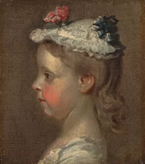 W Hogarth Gallery: Study of a Girls Head, ca. 1745. Creator: William Hogarth