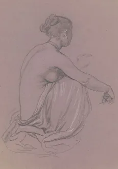 Study for Greek Girls Bathing, c. 1872. Creator: Elihu Vedder