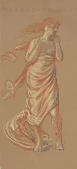 Vedder Elihu Gallery: Study for 'Greek Girls Bathing'[recto], c. 1872. Creator: Elihu Vedder
