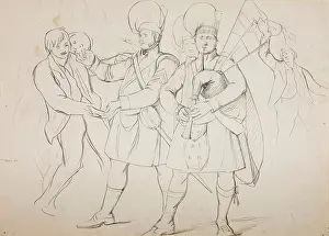 Funfair Prints: Study for a Group of Recruiting Soldiers in 'A Scotch Fair'