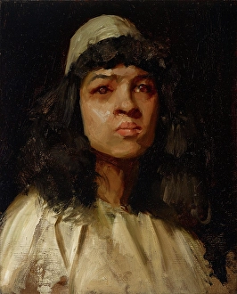 Anticipation Prints: Study Head, about 1889-1891. Creator: William Merritt Chase