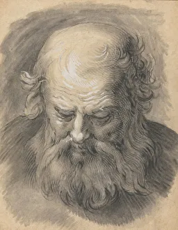 Bloemaert Abraham Prints: Study of the Head of a Bearded Man, 1595/1605. Creator: Abraham Bloemaert