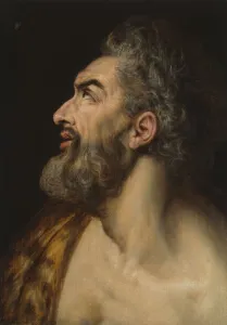Frans The Elder Prints: Study Head of a Bearded Man, c. 1565. Creator: Frans Floris