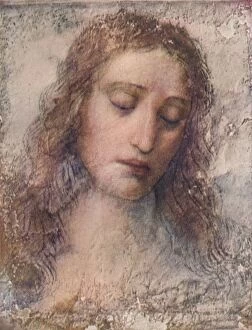 Da Vinci Collection: Study for the head of Christ for The Last Supper, c1495, (1911). Artist: Leonardo da Vinci
