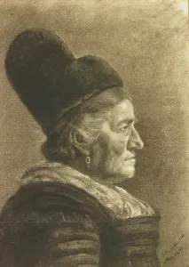 1909 Prints: Study Head (Elderly Woman in Profile), 1909. Creator: Mary Albertine Sondermann