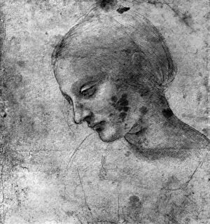Study of the head of the Madonna, 15th century (1930).Artist: Leonardo da Vinci