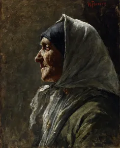 Chiaroscuro Prints: Study Head (Old Woman) (recto)