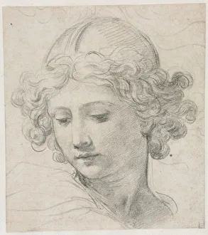 Study for the Head of St. Michael, 1633. Creator: Pietro da Cortona (Italian, 1596-1669)