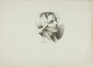 Greuse Jean Baptiste Prints: Study of the Head of a Young Girl, December 18, 1815. Creator: Jean Antoine Laurent