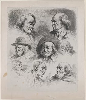 Boisseux Jean Jacques De Collection: Study of Eight Heads, 1795. Creator: Jean-Jacques de Boissieu