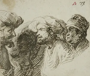Heads Prints: Study of heads with turbans. Creator: Jacob Symonsz. Pynas