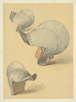 Eugen Wallachy Prints: Study of Helmets, 1905. Creator: Eugen Wallachy