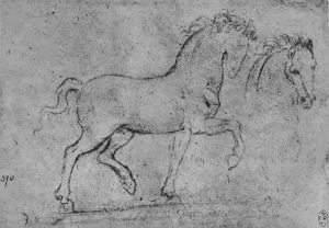 Study of a Horse and of a Horses Head, c1480 (1945). Artist: Leonardo da Vinci Study of a Horse and of a Horses Head, c1480 (1945). Artist: Leonardo da Vinci