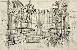 Westminster London England Gallery: Study for House of Commons, from Microcosm of London, 1807