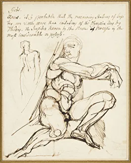Fuessli Heinrich Prints: Study of Ignudo in Sistine Chapel
