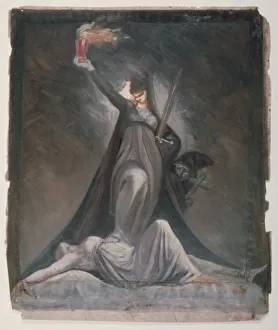 Truth Prints: Study for Inquisition, Illustration to Columbiad, c. 1806. Creator: Henry Fuseli