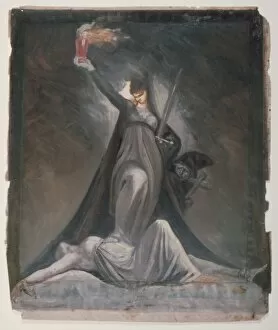 Heinrich Fussli Collection: Study for Inquisition, Illustration to Columbiad, c. 1806. Creator: Henry Fuseli