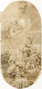 Dominic De Guzman Prints: Study for Institution of the Rosary by Saint Dominic, n.d. Creator: Francesco Lorenzi