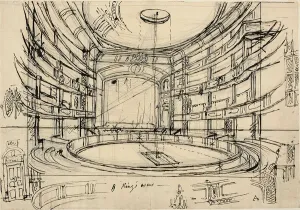 Circus Ring Prints: Study for Kings Circus, c. 1809. Creator: Augustus Charles Pugin