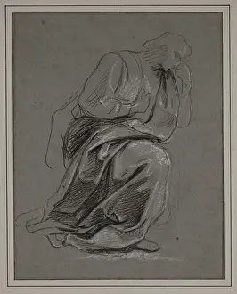 Study of a Kneeling Man, between late 17th and early 18th century. Creator: Charles-Antoine Coypel