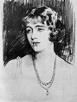 Lady Elizabeth Bowes Lyon Collection: Study of Lady Elizabeth Bowes-Lyon, 1923. Artist: John Singer Sargent