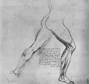 Handwriting Collection: Study of the Legs of a Man Lunging to the Right, c1480 (1945). Artist: Leonardo da Vinci