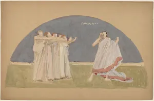 Pearce Charles Sprague Prints: Study for a Lunette, 1890/1897. Creator: Charles Sprague Pearce