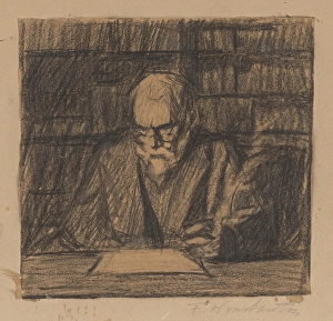 Frida Prints: Study of a man, 1909-1914. Creator: Frida Konstantin