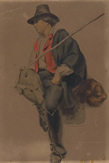 Horse Riding Prints: Study of a man from Albania, 1851-1853. Creator: Vojtech Klimkovic