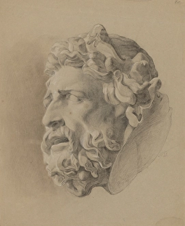 Mould Prints: Study of a man with a beard based on a plaster cast