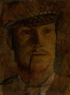 Study of a Man in a Hat with a Pipe, 1910 - 1914. Creator: Ladislav Mednyanszky