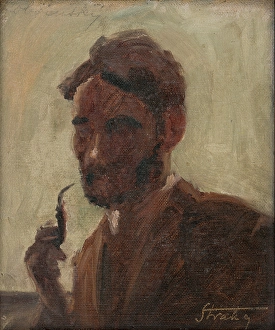 Stefan Straka Prints: Study of a Man with a Pipe, around 1922. Creator: Stefan Straka