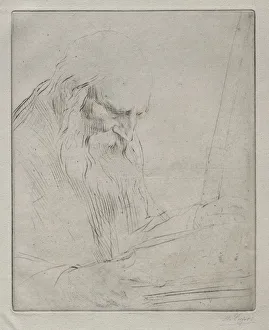 Study of a Man Reading. Creator: Alphonse Legros (French, 1837-1911)