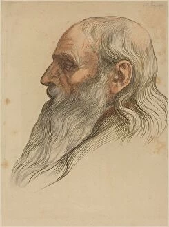 Study of a Man's Head with a Full Beard. Creator: Alphonse Legros