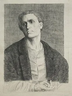 Study of a Mans Head. Creator: Alphonse Legros (French, 1837-1911)