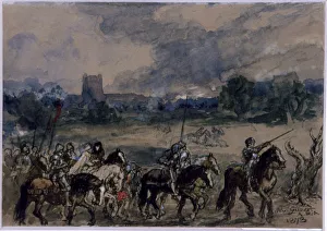 War Of The Roses Gallery: Study for Margaret of Anjou taken Prisoner after the Battle of Tewkesbury, 1873