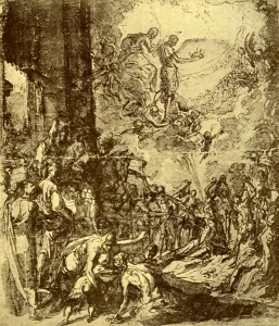 Giacomo Tintoretto Gallery: Study for the Martydom of St Stephen, by Tintoretto, 1913.Artist: Jacopo Tintoretto