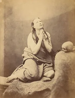 Supplication Gallery: Study for Mary Magdalene, 1870s. Creator: Unknown