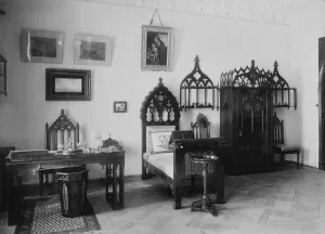 Country Estate Prints: The study in the Maryino Manor house, Early 1920s. Artist: Anonymous