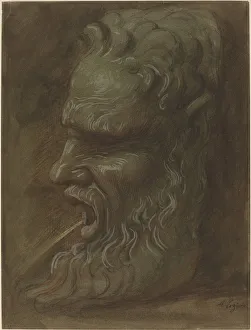 Legros Alphonse Prints: Study of a Mask. Creator: Alphonse Legros