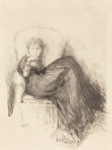 Whistler J Mcneill Prints: Study: Maude Seated, 1878. Creator: James Abbott McNeill Whistler