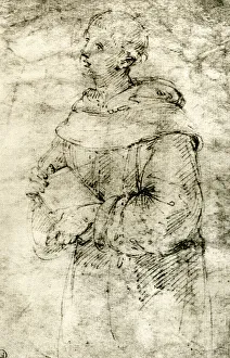 Great Masters Prints: Study of a Monk, 1913. Artist: Raphael