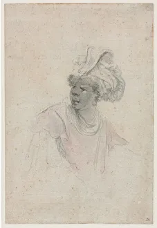 Study of a Moor, Facing to the Left, c. 1657. Creator: Stefano Della Bella (Italian, 1610-1664)