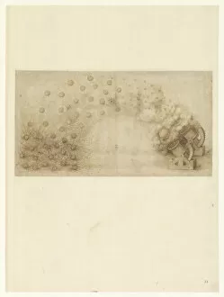 Brown Indian Ink On Paper Gallery: Study of two mortars able to throw explosive bombs, 1478-1518. Creator: Leonardo da Vinci