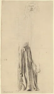 John La Farge Prints: Study for Moses - Trinity Church, Boston, 1876. Creator: John La Farge