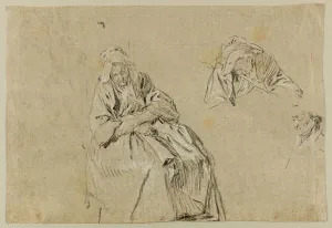 Lancret Nicolas Prints: Study for Old Age, c. 1732. Creator: Nicolas Lancret