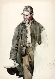 Smithsonian American Art Museum Collection: Study of an Old Man, late 19th-early 20th century. Creator: Giuseppe Signorini