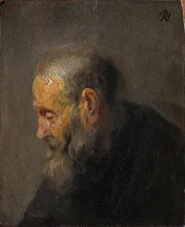Study of an Old Man in Profile, c. 1630. Artist: Rembrandt van Rhijn (1606-1669)